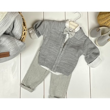 Concept Kids Hırkalı Triko Takım Gri Melanj