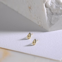 Goldkupe 14 Ayar Altın Minik Taşlı Damla Küpe 0,64 Gr-4094