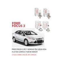 FORD FOCUS 3 2011 SONRASI ÖN UZUN-KISA 4 LÜ FAR AMPÜLÜ TAKIMI BOSCH