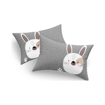Eponj Home 2'li Yastık Kılıfı Tavşancık Gri