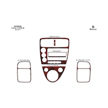 Honda Civic Type R Torpido Kaplama 2001-2006 6 Parça Maun