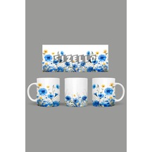 Çiçek - Floral Temalı Kupa Hediyelik Sunumluk Çeyizlik Kahve Fincanı Model 271