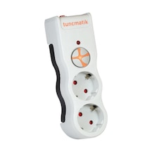 Tunçmatik TSK19021 2'li 1050 J Akım Korumalı Priz Beyaz