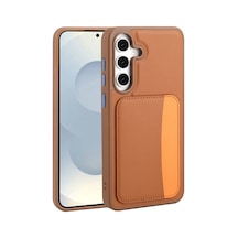 Zore Galaxy A36 Kılıf Kartlıklı Zore X-kart Silikon Kapak - Kahverengi