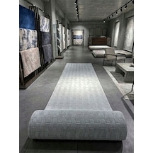 Svr Dmr Halıcılık Gri Desen Modern Kaymaz Taban Çocuk Odası Salon Hol, Koridor Mutfak Yıkanabilir Jel Kesme Yolluk Halı