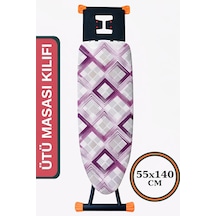 Asev Home Ütü Masası Kılıfı Keçeli İpli Stoperli Büyük Boy 55x140 Cm Karosi Leylak Diğer