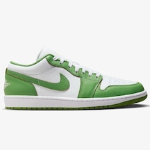 Nike Jordan 1 Low Special Edition Leather Mens Sneaker Hakiki Deri Erkek Günlük Spor Ayakkabı Beyaz Yeşil Yeşil - Beyaz