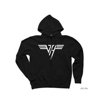 Van Halen Logo Classic Siyah Fermuarlı Kapşonlu Sweatshirt