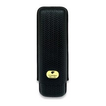 Cohiba Örme Desen Deri Puro Kılıfı 2li Siyah 64ring
