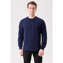 Galanthus Basic Sweatshirt - Uzun Kollu, Pamuklu, Rahat Kesim, Günlük Ve İş Kullanımı Lacivert