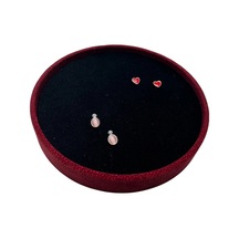 Silindir Model Süet Kumaş 20/20 Cm Batırmalı Siyah-kırmızı Küpe-piercing Tablası