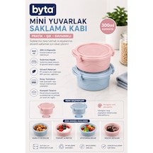 300 Ml Mini Yuvarlak Saklama Kabı Kilitli Kapaklı, Sızdırmaz, Bpa İçermez Karışık Renk Gönderilir Mavi