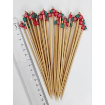15 Cm Uzun Kürdan - 30 Adet Dekoratif Çilek Boncuklu Kokteyl Kürdanı