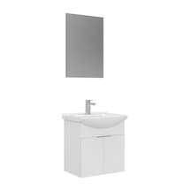 Orka Purus 55 Cm Parlak Beyaz Düz Aynalı Banyo Dolabı Takım Asma Beyaz