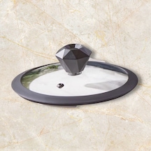 Diamond Silikon Kenarlı 20 Cm Cam Tencere Kapak Ve Elmas Model Te