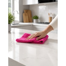 40x40 Cm Premium Mikrofiber Temizlik Bezi Hızlı Kuruyan Ve Leke Bırakmayan Bez Pembe