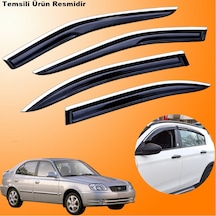 Hyundai Accent Admire Mügen Cam Rüzgarlığı Abs Krom Nikelajlı Cam Rüzgarlığı 2003-2005 Arası 4 Lü Set