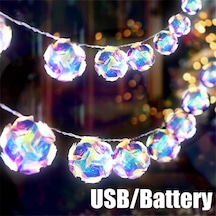 Çok Renkli 40 Led Sihirli Top Işıklar Çelenk Peri Dize Işıklar Lazer Topu Dazzle Lamba Ev Partisi Kapalı Yatak Odası Dekorasyon Noel 3m 20led-usb Çok Renkli