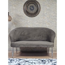 Zafir İkili Teddy Krom Kaplama Telli Ayak Çay Seti Koltuk İkili Berjer , Balkon, Salon, Ofis Kahverengi