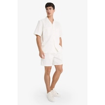 Defacto %100 Pamuk Yazlık Relax Fit Rahat Beyaz Jean Bermuda Şort Z4460az25smwt34 Beyaz