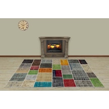 El Yapımı Patchwork Benzersiz Halı 160 X 230 Cm 5052