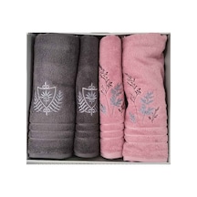 Soft Leaf Best Set Hamam Takımı Pembe