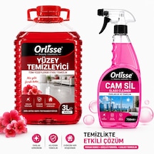 Orlisse Temizlik Seti 3 Lt Kokulu Yüzey Temizleyici + 750 Ml Cam Sil Sprey Güçlü Temizlik Paketi