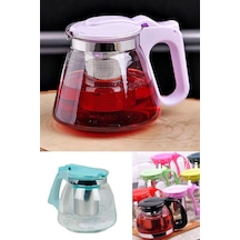 Roseroi Süzgeçli Cam Demlik Tea Pot 700ml Çay Kahve Ve Bitki Çayı Demleme Çaydanlığı Çok Renkli