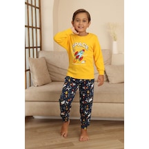 Miniğimin Cicileri Space Baskılı Erkek Çocuk Pijama Takımı - Sarı