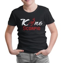 Burç - Scorpio King Siyah Çocuk Tshirt