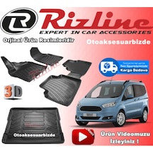 Ford Courier 3D Paspas+Bagaj Havuzu Siyah 2014-2019 Arası Rizline