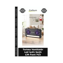 Premium Torima Vantilatör Led Işıklı Şarjlı Çift Fanlı F23 Cihaz Çalışma Seyahat