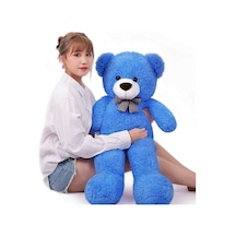 Yeni Yıla Özel : Elinde Baskılı Kalbi Ve Noel Şapkalı 90 Cm Papyonlu Peluş Ayıcık - Yeni Yıl Temalı 001
