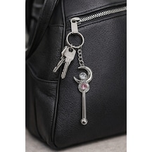 Sailor Moon Ay Asası Metal Anahtarlık Unisex Anime Figür Aksesuar