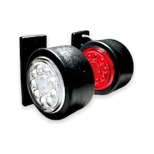 Ahmet Otomotiv 2 Adet Mercekli Takoz Lamba Kırmızı-beyaz 12v-24v