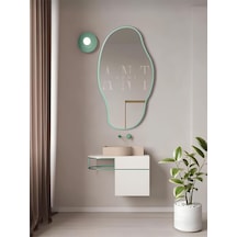 Ant Home Asimetrik 75x40 Cm Konsol Aynası, Dresuar Aynası, Tuvalet Aynası, Holl Aynası, Banyo Aynası Yeşil