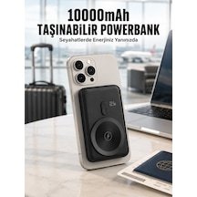 22.5w Hızlı Şarj Destekli Manyetik Powerbank Kompakt Tasarım Yeni Nesil - Lisinya Siyah