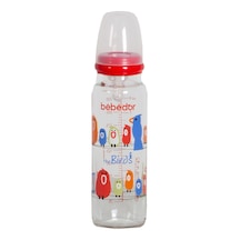 Bebedor 31302 Desenli Cam Biberon 250 Ml Kırmızı