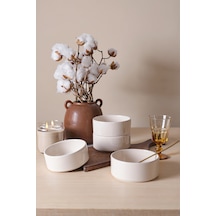 Keramika Krem Stackable Kase 14 Cm 4 Adet 025
