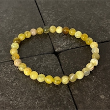 Sertifikalı Sarı Opal 6mm Doğal Taş Bileklik Sarı