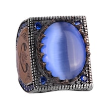 925 Ayar Gümüş İslami Yüzük, Yapay Taş Yüzük, El Yapımı Hat Yazısı Yüzük Yapay Göztaşı Gümüş