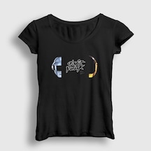 Presmono Kadın Memories Daft Punk T-shirt Siyah