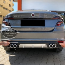 Fiat Egea Sedan 2015 Sonrası Araca Özel Siyah Arka Difüzör 4 Krom Egzoz Çıkışlı Arka Tampon Eki İthal 1.sınıf 00 Şüscaroto Aksesuar