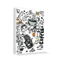 Coffee Plastik Kapak 96 Yaprak Çizgili Spiralli A4 Defter
