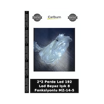 2 2 Perde Led 192 Led Beyaz Işık 8 Fonksiyonlu Mz-14-5 Ambiyans Ürünü Duvar Süsü Aydınlatma