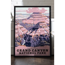 Grand Canyon Siyah Ahşap Çerçeveli Poster, Dekoratif Seyahat Duvar Tablosu