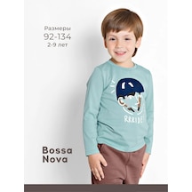 Bossa Nova Oversize Spor Baskılı Erkek Çocuk Uzun Kollu Tişört 36525464 Açık Mavi