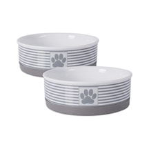 Bone Dry Paw & Patch Seramik Evcil Hayvan Koleksiyonu, Orta Set, 15x5 Cm, Gri, 2 Parça Sku: Smgstk314b15de43 Acı Kahve