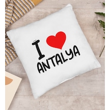 BK Gift I Love Antalya Tasarımlı Yastık - Model 1