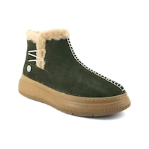 Mammamia 1540 Hakiki Deri Günlük Kadın Bot-haki Haki